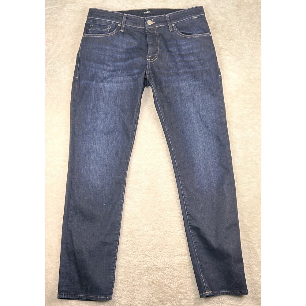 Mavi Marcus Jeans Mens 34x32 Blue Slim Straight Leg Dark Wash Denim Stretch